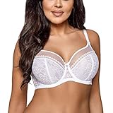 AVA 1396 Soft BH Damen Unterwäsche Gemustert Seitenstäbchen Regulierbar Setteil, Weiß,85G