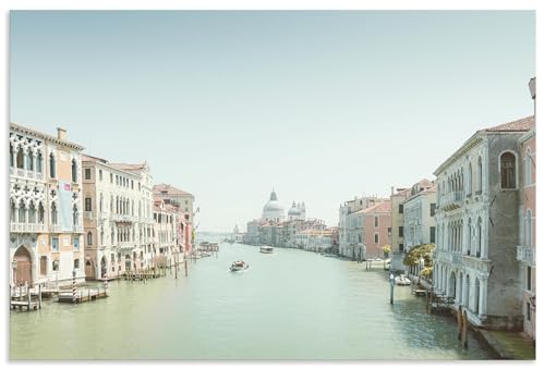 ARTland Wandbild Alu Verbundplatte für Innen & Outdoor Bild 30x20 cm Sehenswürdigkeiten Canal Grande Santa Maria Della Salute Altstadt Venedig U5FM