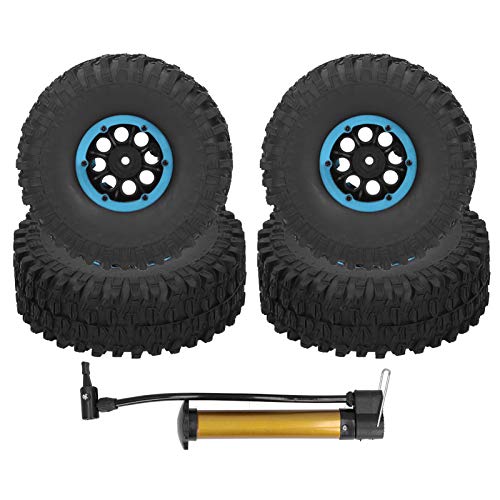 Dilwe RC Racing Tyres, 4Pcs 1.9in Fernbedienung Modell Climbing Car Inflatable Tyres Wheel Kompatibel für SCX10 TRX4(Blau)