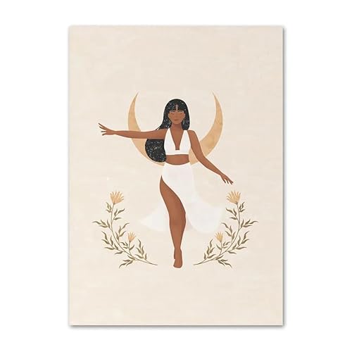 GIBOH Boho-spirituelles Yoga-Poster und Drucke, Sport-Wandkunst, Fitnessstudio, Zen-Leinwandgemälde, Moderne ästhetische Bilder für Wohnzimmerdekoration, 50 x 70 cm x 1, ohne Rahmen