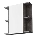trendteam smart living - Spiegelschrank Spiegel - Badezimmer - Nano - Aufbaumaß (BxHxT) 60 x 62 x 20 cm - Farbe Beton Stone mit Weiß - 184650534