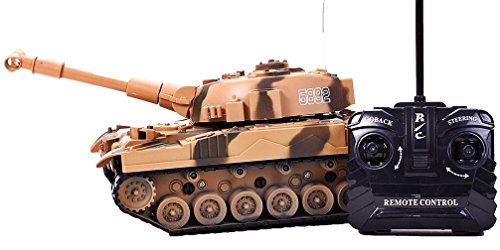 Hochwertiger Panzer mit Fernsteuerung (Braun) Geniale Sound- und Lichteffekte - HighTech RC Spielzeug mit Fernbedienung ohne Schussfunktion ferngesteuert