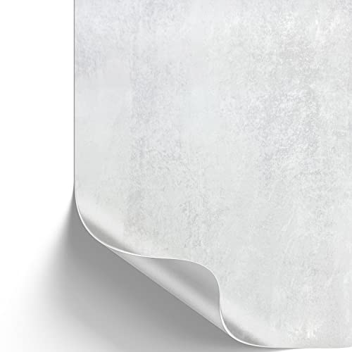 [13,20€/m²] Klebefolie für Möbel & Küche in Beton-Optik weiß I inkl. Rakel & E-Book mit Profitipps I Selbstklebende Deko Folie abwaschbar I Möbelfolie in grauer Beton Stein-Optik (210 x 90cm)
