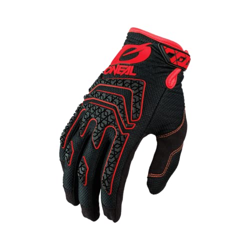 O'NEAL | Fahrrad- & Motocross-Handschuhe | MX MTB DH FR Downhill Freeride | Langlebige, Flexible Materialien, Silikonprint für Grip | Sniper Elite Glove | Erwachsene | Schwarz Rot | Größe M