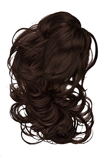 Solida Kunsthaarteil"Sharon" auf Haarklammer, Two in One, Variante gestuft: Länge ca. 45 cm, Variante glatt: ca. 30 cm, 1 Stück, 6- dunkelbraun