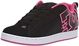 DC Shoes Damen Court Graffik Skate-Schuh, Schablone in Schwarz/Pink, 39 EU