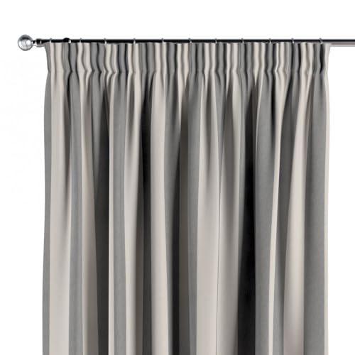 Dekoria Vorhang mit Kräuselband Dekoschal blickdicht 130 x 245 cm weiß-grau Maßanfertigung möglich