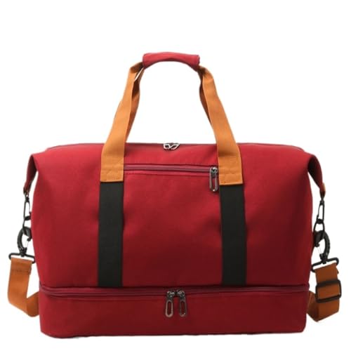 Gymbag Yoga-Fitnesstasche, Trocken Und Nass, Getrennte Reisetasche for Herren Und Damen, Umhängetasche, Gepäcktasche Sports Bag (Color : Red, Size : 45 * 25 * 28cm)