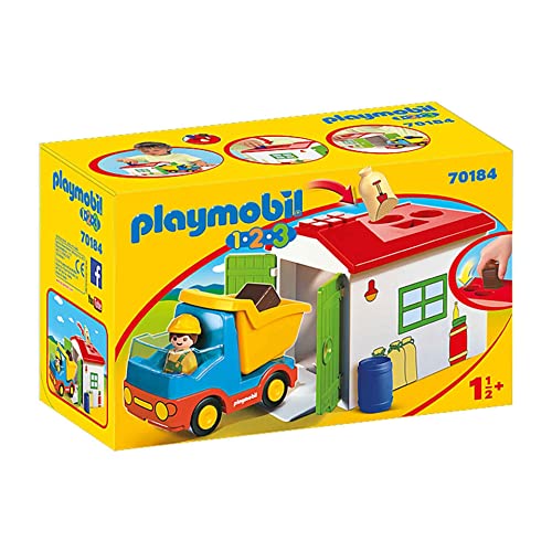 Playmobil Konstruktions-Spielset "LKW mit Sortiergarage (70184) Playmobil 1-2-3"