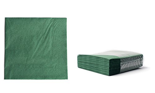 Zelltuchservietten Tissue 33x33 cm, 2-lagig, 1/4 Falz dunkel grün, 2400 Stück je Karton, Servietten intensive Farben, hochwertige Tischdekoration günstig kaufen (dunkelgrün)