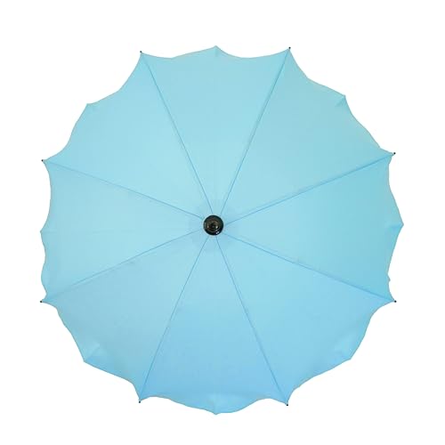 Universal Sonnenschirm Regenschirm für Kinderwagen und Sport Buggy, Babywagen Schirm mit Universal Halterung, UV-Schutz50+ Sonnensegel Sonnenschutz (Himmelblau)