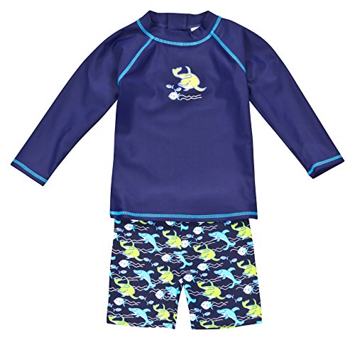 Landora®: Baby- / Kleinkinder-Badebekleidung langärmliges 2er Set Marineblau; in Größe 86/92
