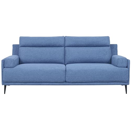 Furnhouse Ibbe Design Blau 3-Sitzer Sofa Amsterdam Stoffbezug Taschenfederkern Polsterung Polstersofa für Wohnzimmer
