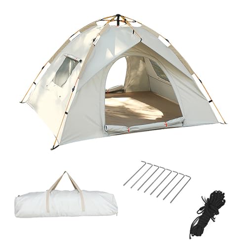Camping Zelt, Wetterfestes Zelt 4 Personen, Wurfzelt, Leichtes Outdoor-Zelt, 360-Grad-Panoramafenster, Aufbau in 3 Sekunden