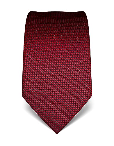 Vincenzo Boretti Herren Krawatte reine Seide Karo Muster kariert edel Männer-Design zum Hemd mit Anzug für Business Hochzeit 8 cm schmal / breit rot
