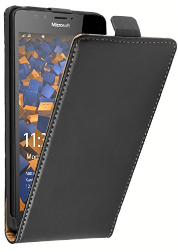 mumbi Tasche Flip Case kompatibel mit Microsoft Lumia 950 Hülle Handytasche Case Wallet, schwarz
