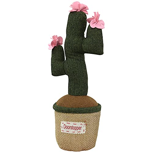 WAGNER Boden-Türstopper - Cactus - Handmade Qualität im Topfpflanzen Design, natürliche Textilien und Sand, liebevolle Details, Durchmesser Ø 14 x 22 x 12 x 40 cm, 1500 g - 15519601