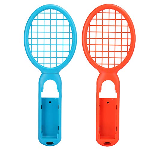 ASHATA Tennisschläger für NS Switch, 1 Paar Tennisschlägergriff Motion Sensing Controller für Switch Joy-Con Controller, für Tennis ACE-Spiel - Rot & Blau(Rot blau)
