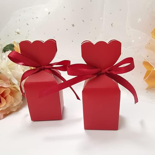 30/60/100 Stück Hochzeit Süßigkeiten Box Blumenbevorzugung Geschenkbox Baby Verpackung Taschen mit Band Geburtstag Party Dekoration