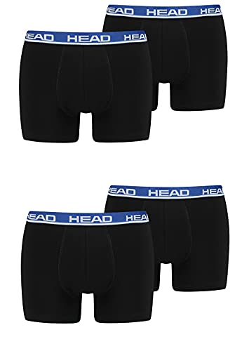 HEAD Herren Boxershorts Unterhosen 4P (Black/Blue, XL)