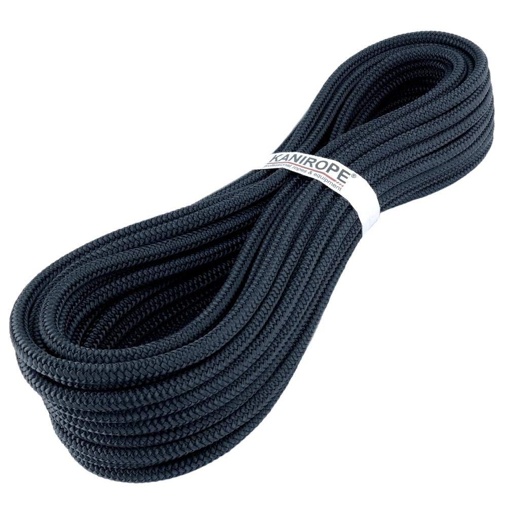 Kanirope® Polyesterseil Seil Polyester POLYBRAID 12mm 10m Schwarz 16-fach geflochten