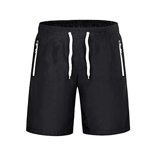 Xinvivion Herren Sport Shorts - Atmungsaktiv Aktiv Fitnessstudio Kurze Hose Badehose für Trainieren, Schwarz + Weiß, UK/EU/US/AUS/MEX 6XL=Tag 8XL