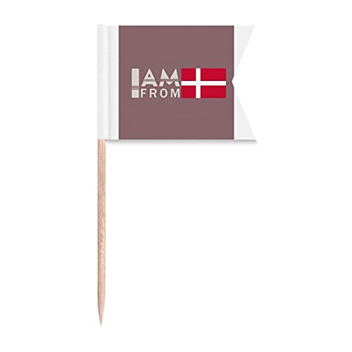 I Am from Denmark Art Deco Geschenk Mode Zahnstocher Flaggen Beschriftung Markierung für Party Kuchen Lebensmittel Käseplatte