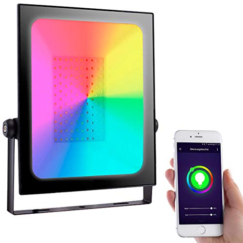 Luminea Home Control Strahler: Outdoor-Fluter mit RGB-CCT-LEDs, Bluetooth & App, 4.500 lm, 60 W, IP65 (Ledstrahler)