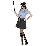 Aufwendiges Polizistinnen-Kostüm / Blau-Schwarz S (34/36) / Tolle Polizei-Uniform für Frauen / Bestens geeignet zu Fasching & Straßenkarneval
