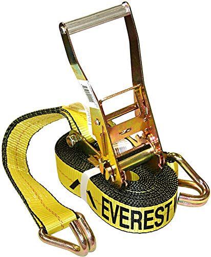 Everest Premium Ratschen-Spanngurt, 1 PK, 5 IN - 7 FT - 1511,8 kg Arbeitslast - 4535,9 kg Bruchfestigkeit - Doppel-J-Haken - Laderiemen perfekt zum Umziehen von Geräten, Rasengeräten und Motorrädern