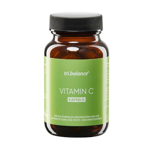 tri.balance Vitamin C gepuffert Kapseln (1 x 60 Stück), Für ein normales Immunsystem und Stütz- und Bindegewebes - die magenschonende Vitamin C Variante