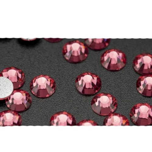 WAJIJD Nicht Hot Fix Flatback Strasssteine und Nail Art Zubehör Kristall Nagelaufkleber Glitzerstein Diamant DIY-Rose-SS12 (1440 Stück)