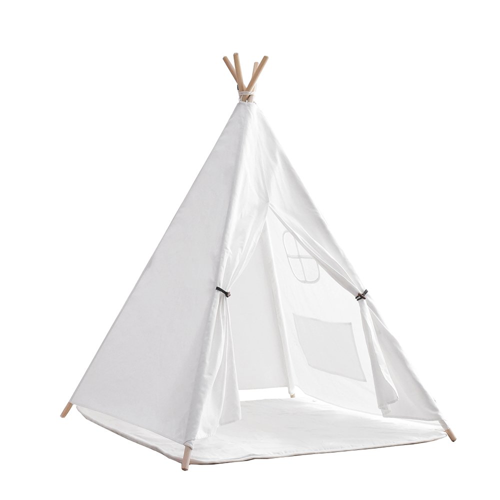 little dove Indianerzelt Tipi/Spielzelt für Baby Mädchen - natürliches Baumwollsegeltuch-Spiel-Zelt für Kinder (mit Matratze)