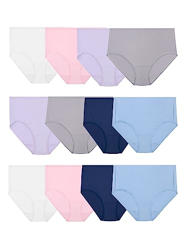 Fruit of the Loom Damen Women's Microfiber, 12 Pack Unterwäsche, Brief (12 Stück), Large (12er Pack)