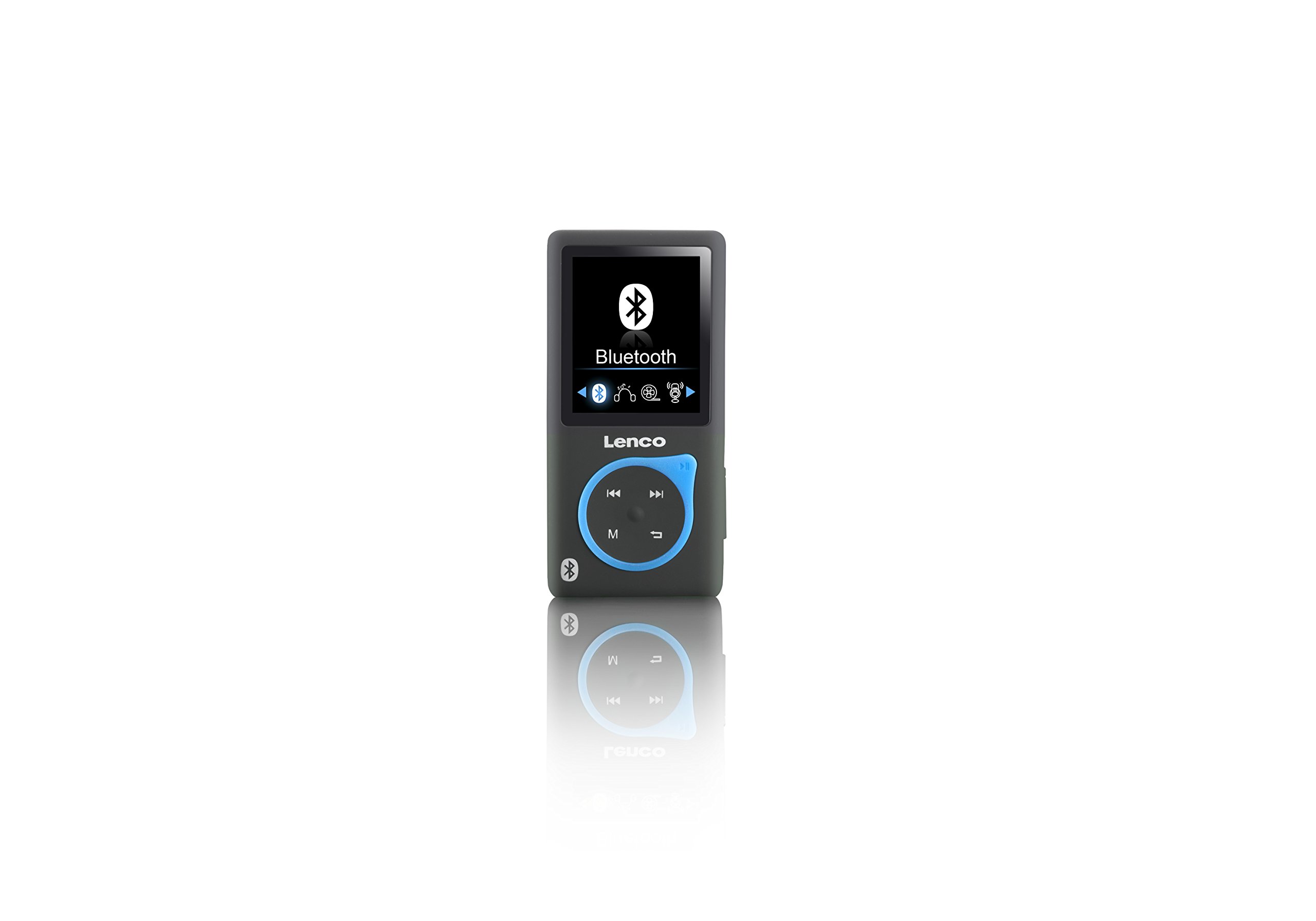 Lenco MP3-Player Xemio-768 - MP3/MP4-Player, 8 Gb Micro SD-Karte Inklusive In-Ear Kopfhörer und Bluetooth- blau