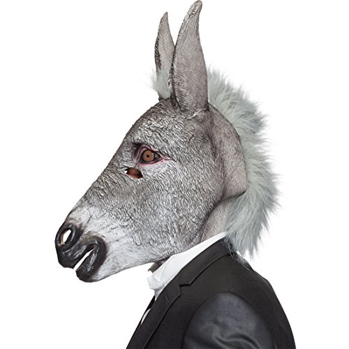 Amakando Eselmaske Maultier Tiermaske Eselsmaske Latex Esel Maske Karnevalskostüme Accessoires Donkey Faschingsmaske Muli Latexmaske