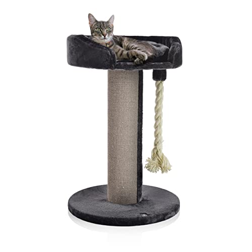 CanadianCat Company ® | Kratzbaum - Lounge Ontario XXL grau mit 20cmØ Sisalstamm, ideal auch für große und schwere Katzen wie z.B. Maine Coon