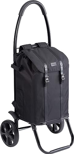 Meister Einkaufstrolley & -rucksack - 45 Liter - Black Edition - Separater Rucksack & Gestell als Sackkarre/Klappbarer Shopper/Einkaufsroller / 6816850