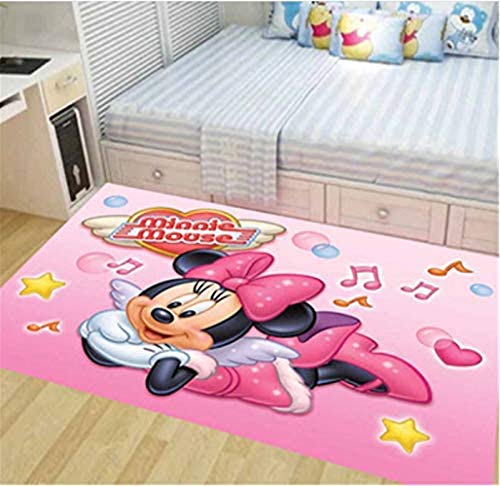 BILIVAN Langer Teppich Disney Mickey Wohnzimmer Teppich Kinderzimmer Mickey Mouse Schlafzimmer Nachttisch bezogen mit niedlicher Krabbelmatte Rutschfester Teppich (50 * 80 cm)
