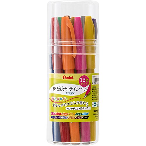 Pentel Pen Touch Filzstift 12 Farben Set SES15C-12 (Japan Import)