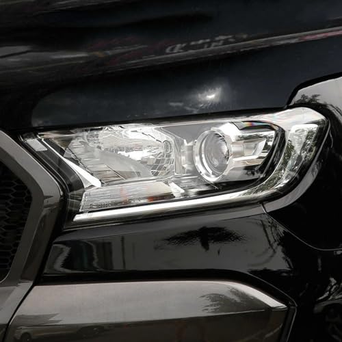 GLZHJ Passend für Ford Ranger Wildtrak Raptor 2015-heute Auto-Scheinwerfer-Schutzfolie Tönung Schwarz Transparente TPU-Aufkleber