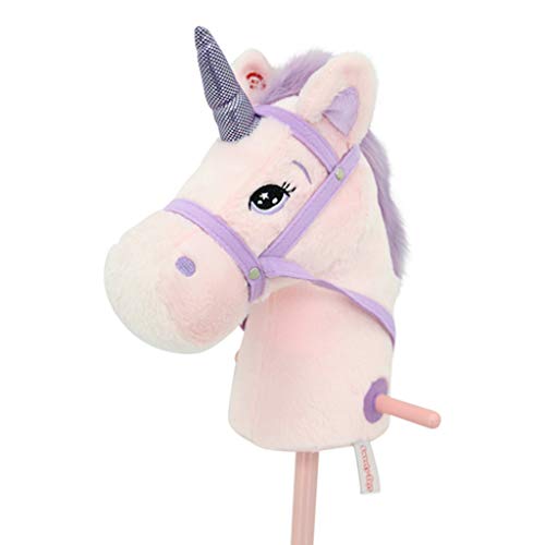 Sweety Toys 10547 Einhorn Steckenpferd Pink Rosa mit Funktion Gewieher und Galoppgeräusch