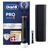 Oral-B PRO 3 3500 Elektrische Zahnbürste/Electric Toothbrush, 2 Aufsteckbürsten, mit 3 Putzmodi und visueller 360° Andruckkontrolle für Zahnpflege, Reiseetui, Geschenk Mann/Frau, schwarz