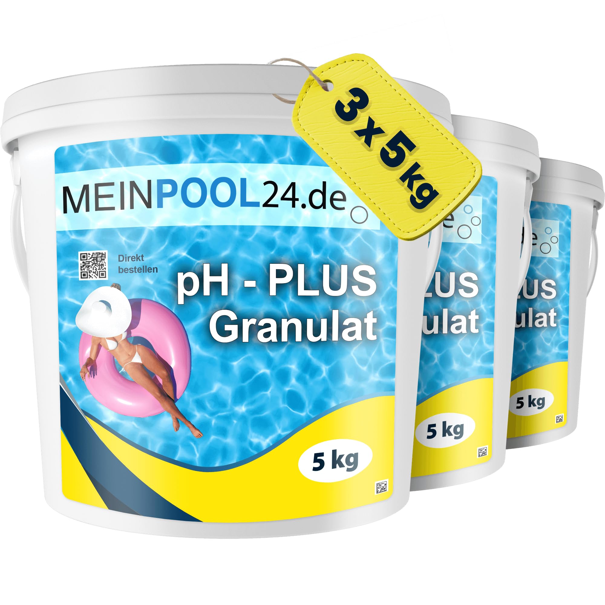 15 (3x5kg) kg pH-Heber Granulat für den Pool pH-Plus Granulat