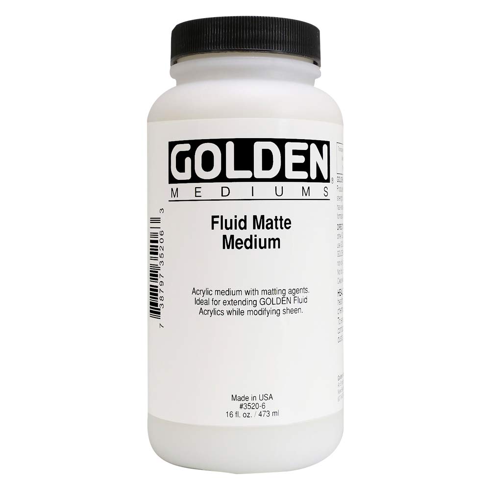 Golden Acrylic Medium, Fluid Matte Medium, 16 Oz