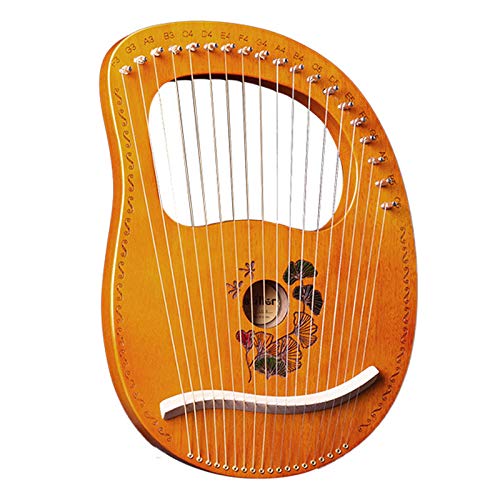 Tragbare Kleine Harfe, 19 Lyre Harfe, Saiteninstrument, Metall Saiten Mahagoni Instrument, Lyre, Einfach Zu Bedienen, Mit Stimmschlüssel Und Saiten Usw,A