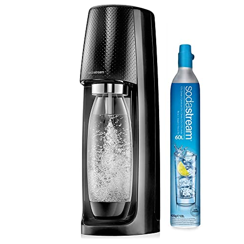 SodaStream Easy Wassersprudler mit CO2 Zylinder, 1 L PET-Flasche (BPA frei), schwarz