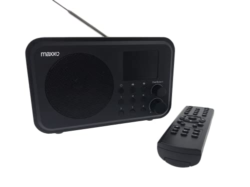 Maxxo DT02 Tragbares DAB + UKW InternetRadio WiFi Bluetooth Lautsprecher klein Digitalradio mit wiederaufladbarem batteriebetrieben Akku 2,4" TFT-Farbdisplay
