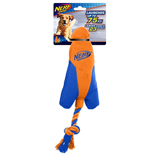 Nerf Dog Trackshot Pfeilspitzen-Launcher mit interaktivem Design, ideal zum Apportieren, Launches bis zu 22,9 m, Einzeleinheit, blau/orange