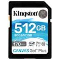 Kingston Canvas Go! Plus - Flash-Speicherkarte - 512GB - Video Class V30 / UHS-I U3 / Class10 - SDXC UHS-I (SDG3/512GB)